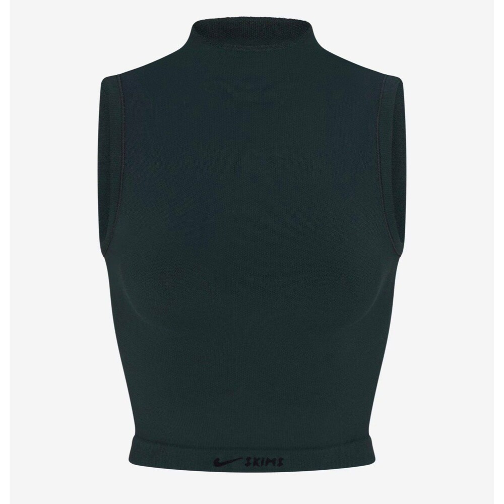 Skims Nike NikeSkims Vintage Seamless Mock Neck Bra Dark Teal